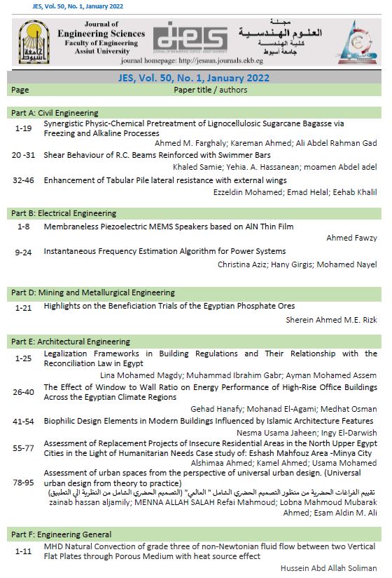 JES. Journal of Engineering Sciences