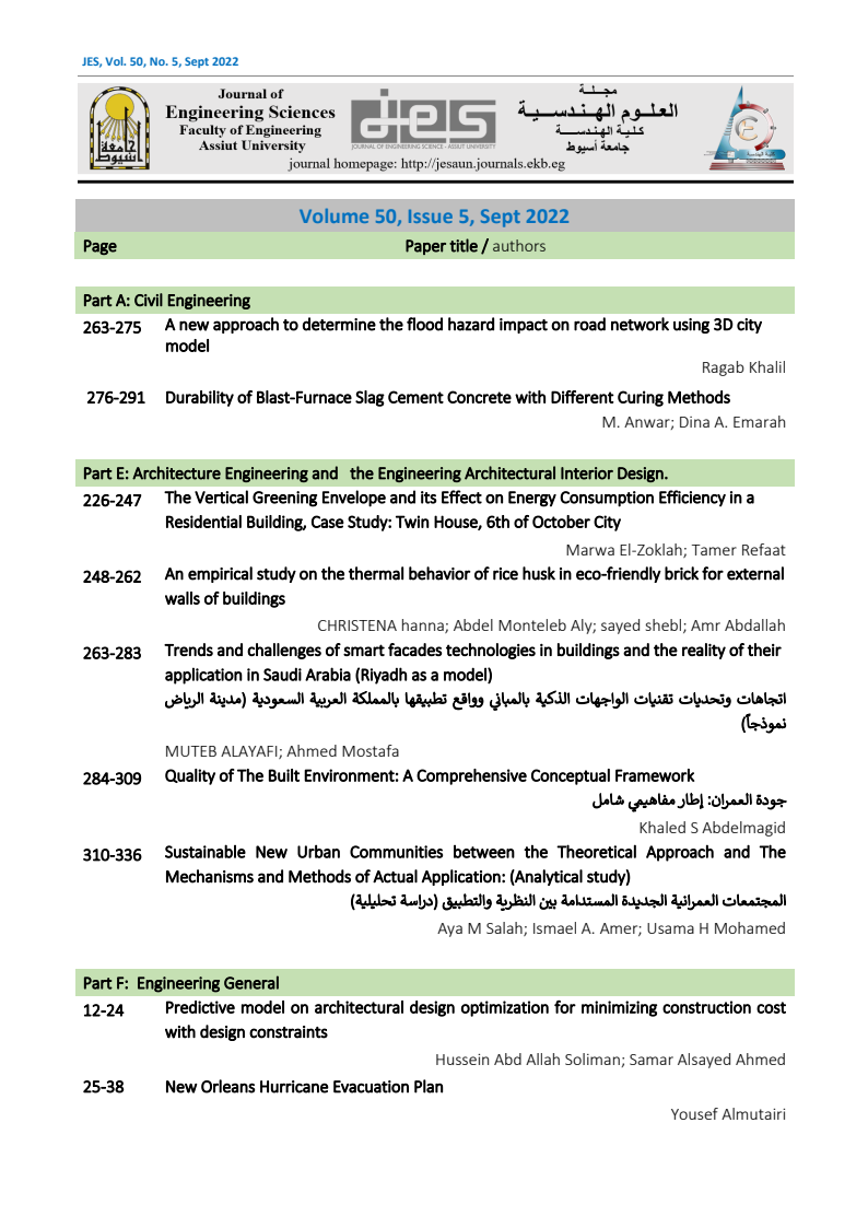 JES. Journal of Engineering Sciences